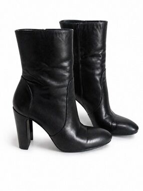 Stuart Weitzman Vida Black Leather High Heel Boots